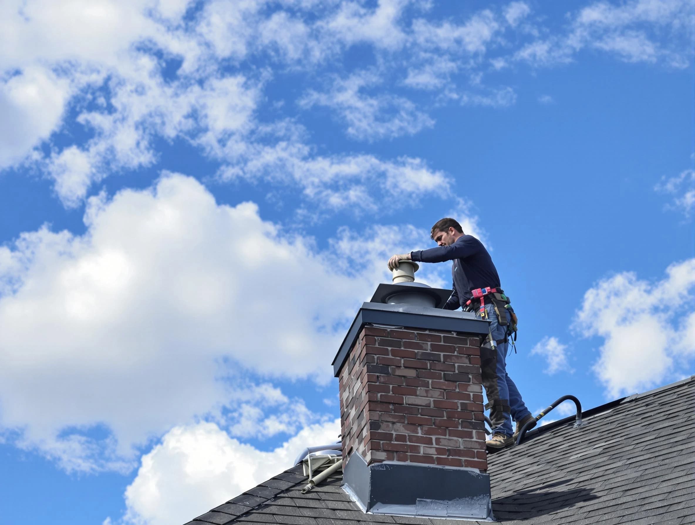 West Haven Chimney Sweep installing a sturdy chimney cap in West Haven, UT