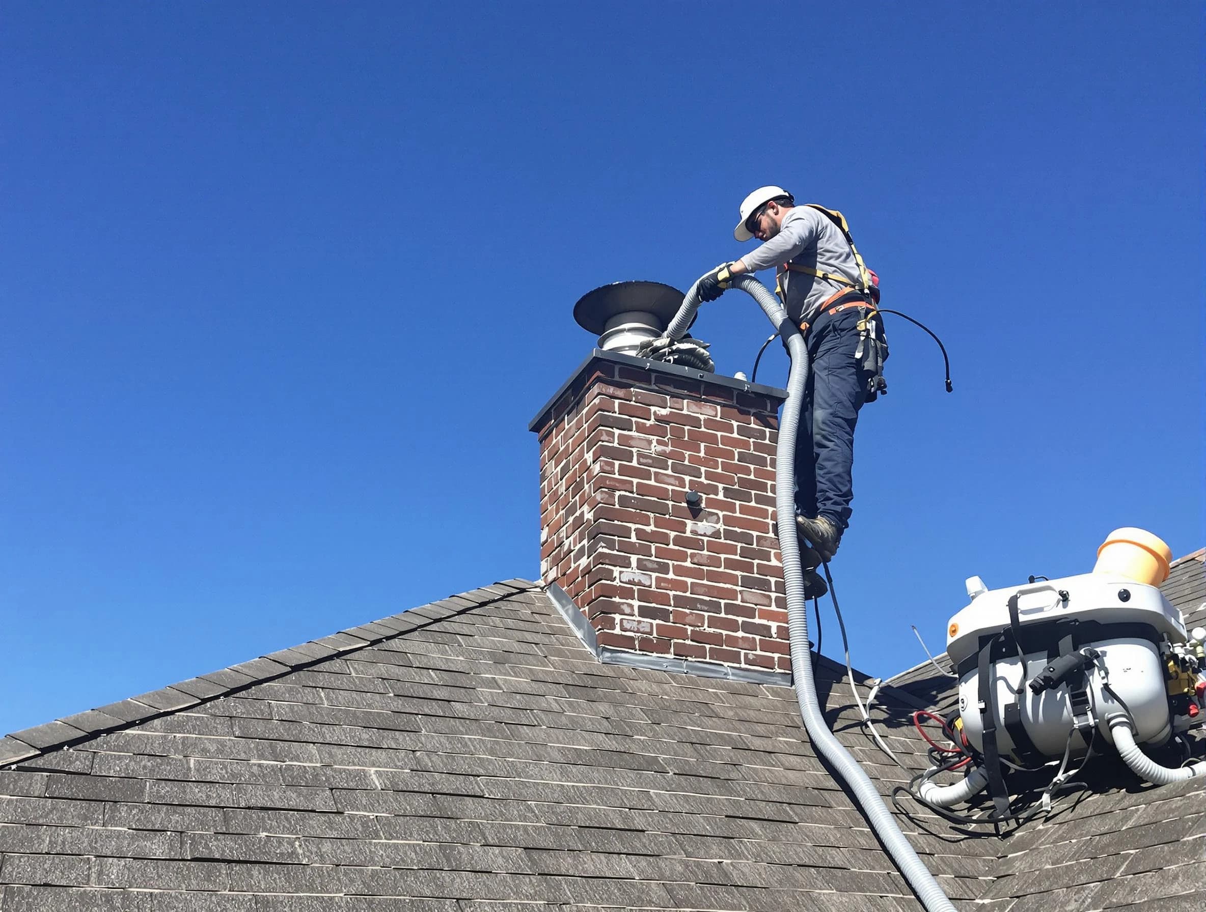 Dedicated West Haven Chimney Sweep team member cleaning a chimney in West Haven, UT