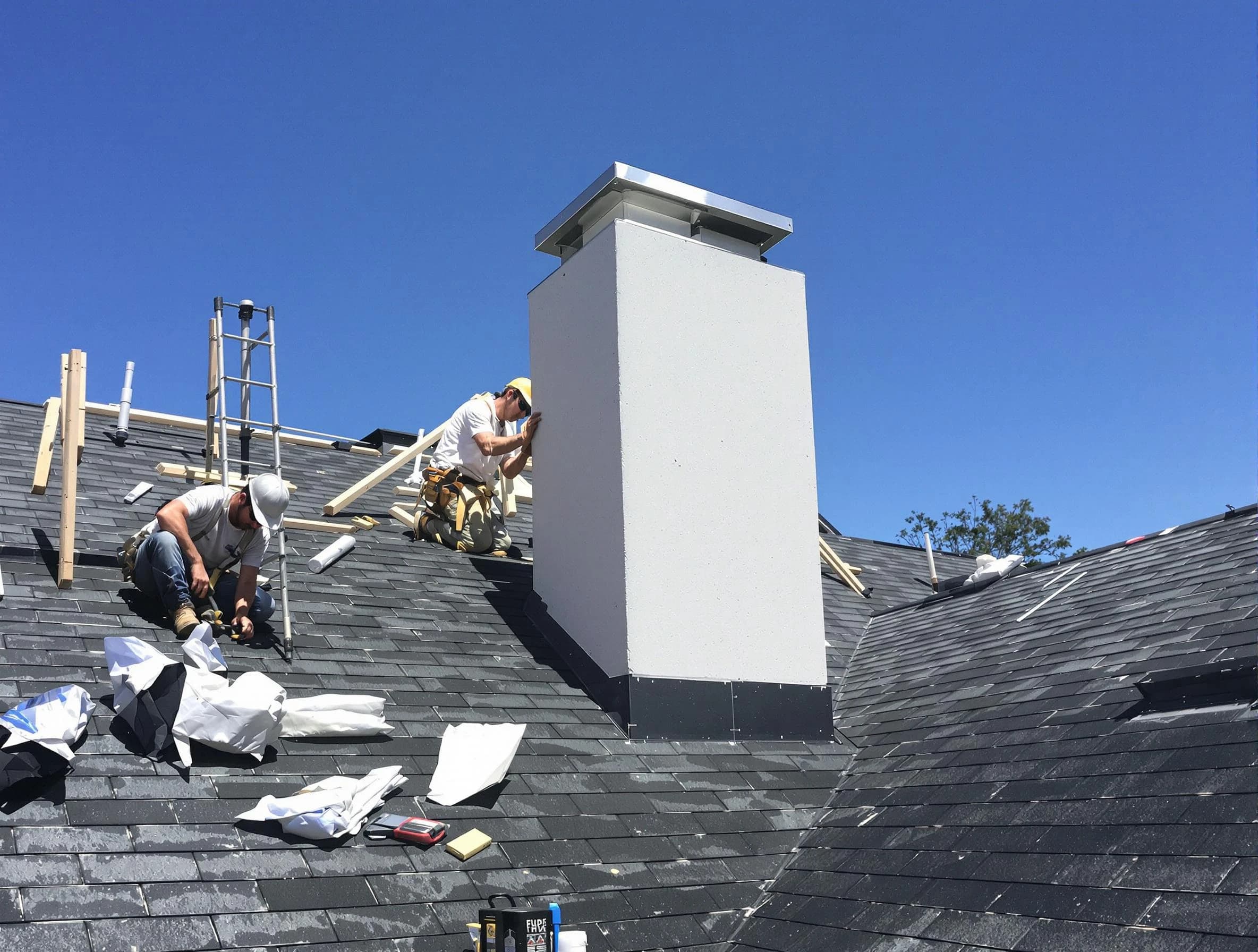 West Haven Chimney Sweep crew installing a new chimney in West Haven, UT