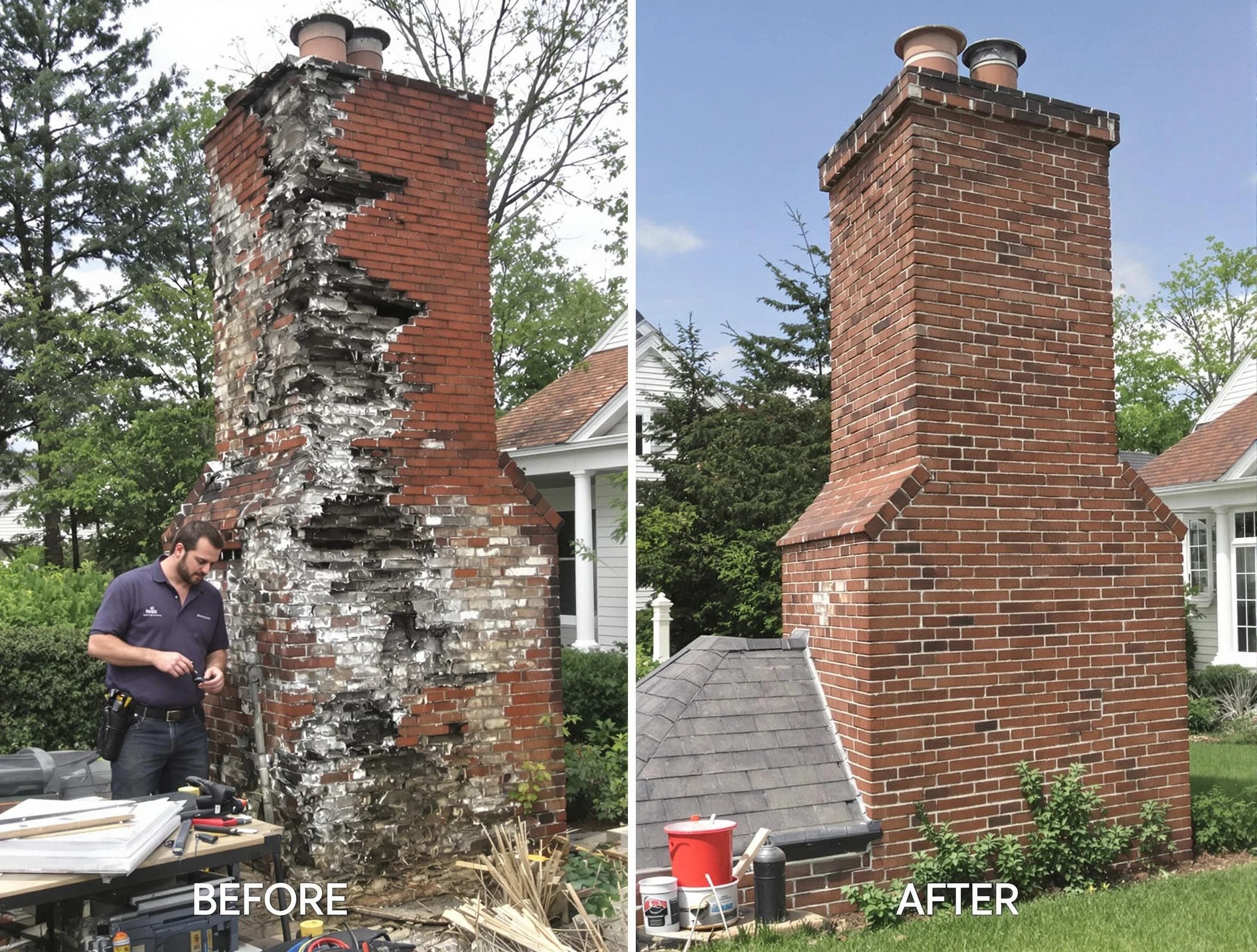West Haven Chimney Sweep performing a full chimney restoration in West Haven, UT