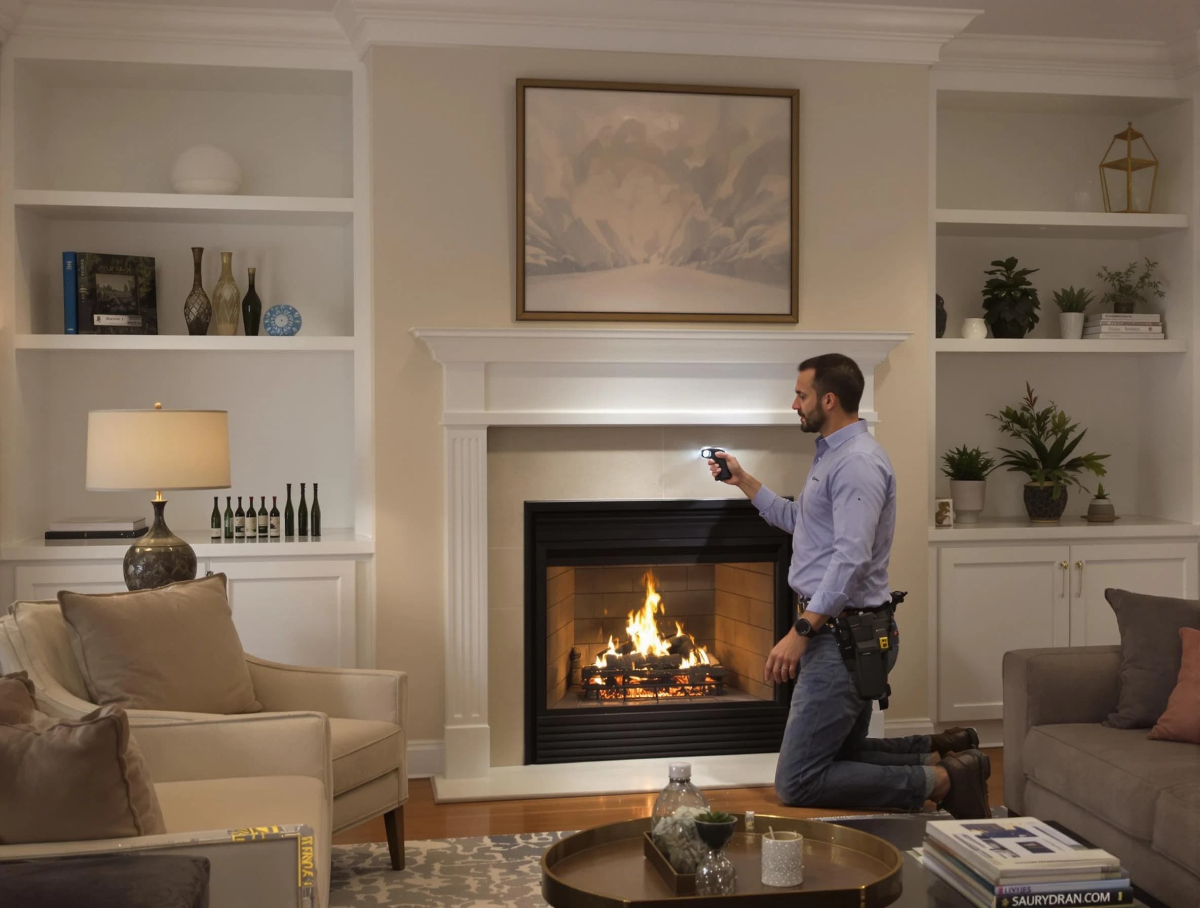 West Haven Chimney Sweep conducting a fireplace safety inspection in West Haven, UT