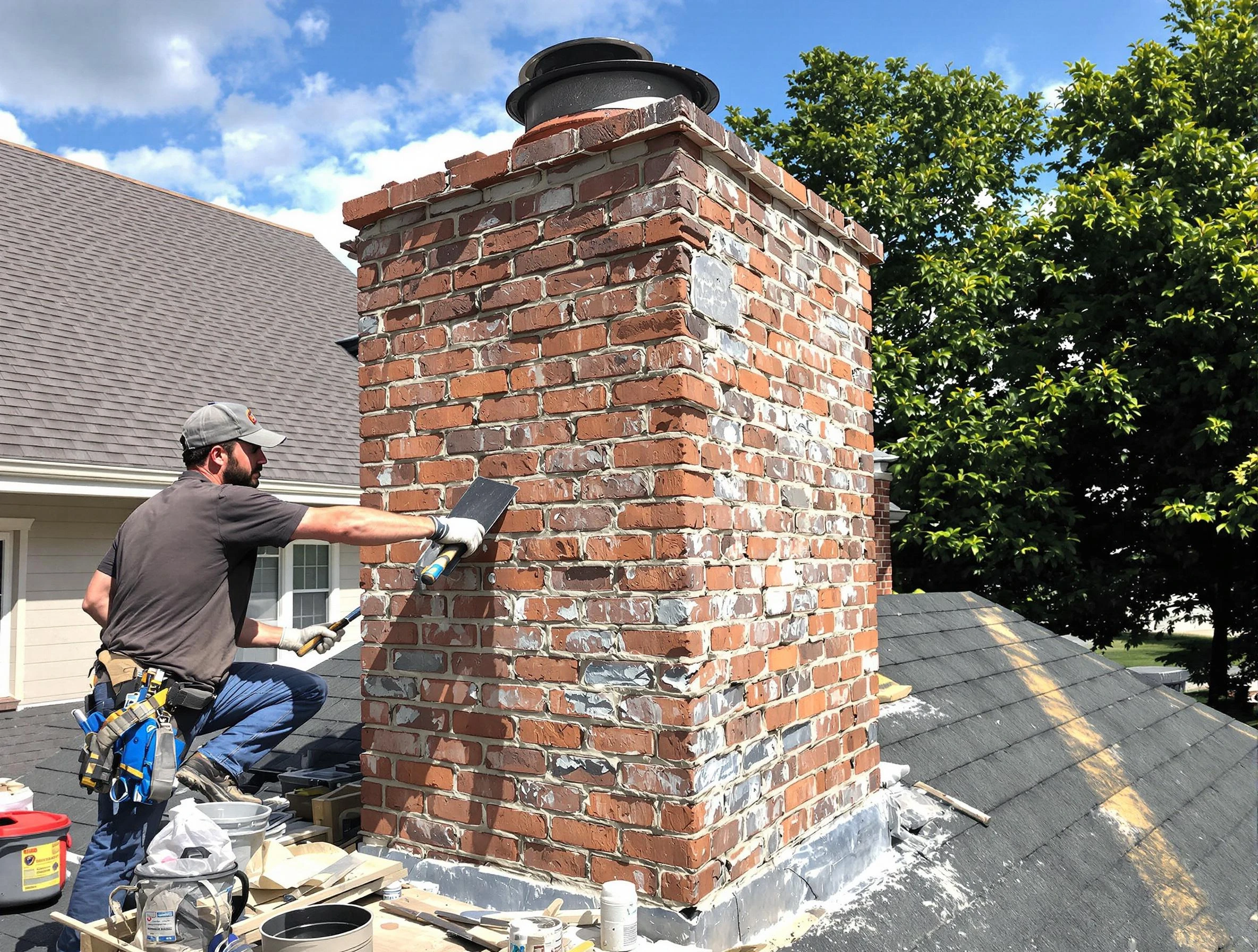 Completed chimney rebuild by West Haven Chimney Sweep in West Haven, UT